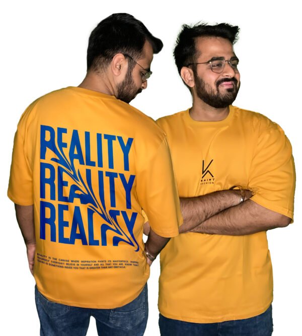 Reality - Believe In Yourself Loosed Fit T-shirt | Cool Printed T-shirts for Men | Pure Cotton | Drop Shoulder| Round Neck - Image 4