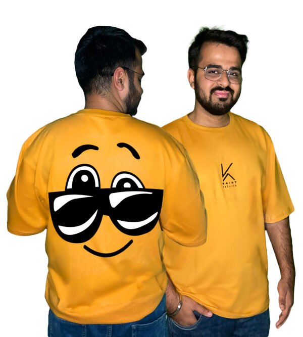 Smiley is Funky - Oversized T-Shirt | High Quality Baggy Fit T-shirt | Trendy Print | Pure Cotton | Best Fabric