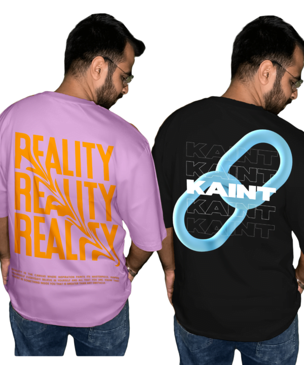 Reality with Kaint Premium Combo Oversize Tshirt (Pack of 2)