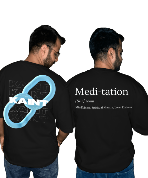 Meditation with Kaint Premium Combo Oversized Tshirt (Pack of 2)