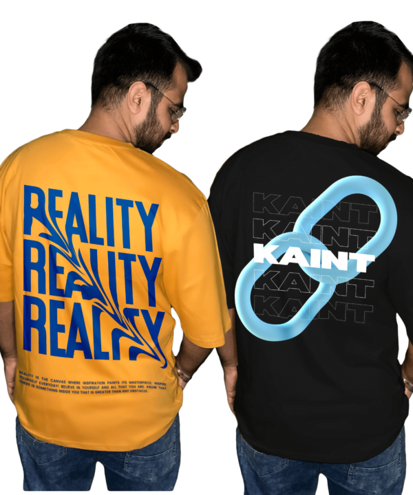 Reality with Kaint Premium Combo Oversize Tshirt (Pack of 2)