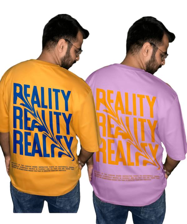 Reality Premium Combo Oversized Tshirt (Pack of 2)