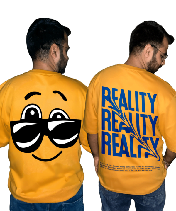 Smiley with Reality Premium Combo Oversize T-shirt (Pack of 2)