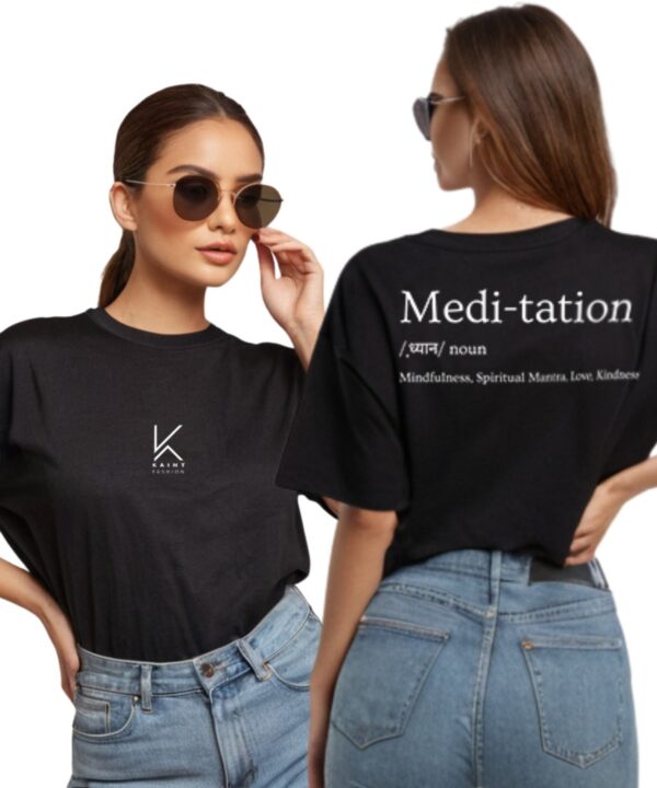 Meditation - ध्यान - Mindfulness Mantra Oversized T Shirt